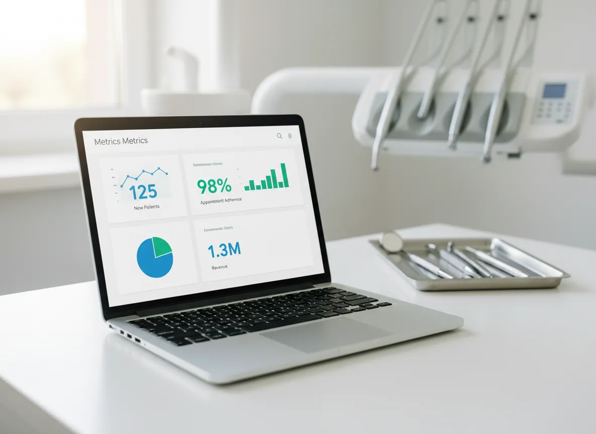 Dental office metrics dashboard visual